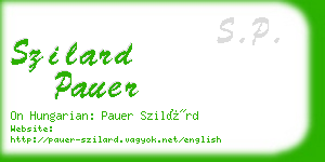 szilard pauer business card